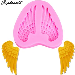 M090 Angel Wings Silicone Mold Chocolate Moulds Kitchen-Baking Resin SugarForm Home Decoration 3D DIY Clay Craft Wax Tools