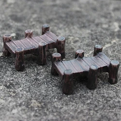 1PCS Wooden Bridge Miniatures Fairy Figurines Resin Bonsai Micro Landscape DIY Crafts Fairy Garden Decoration