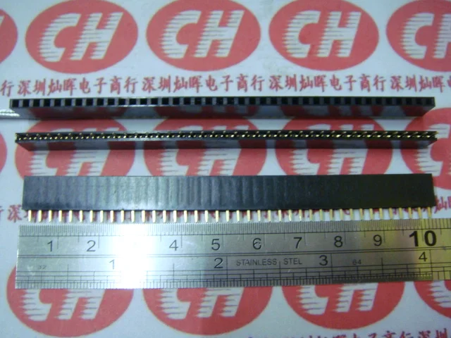 20pcs 1*40  Single Row Pin IC 40Pin Flat Header Socket 2.54mm 40PIN 1*40P Single row 1x40P row needles socket mother row