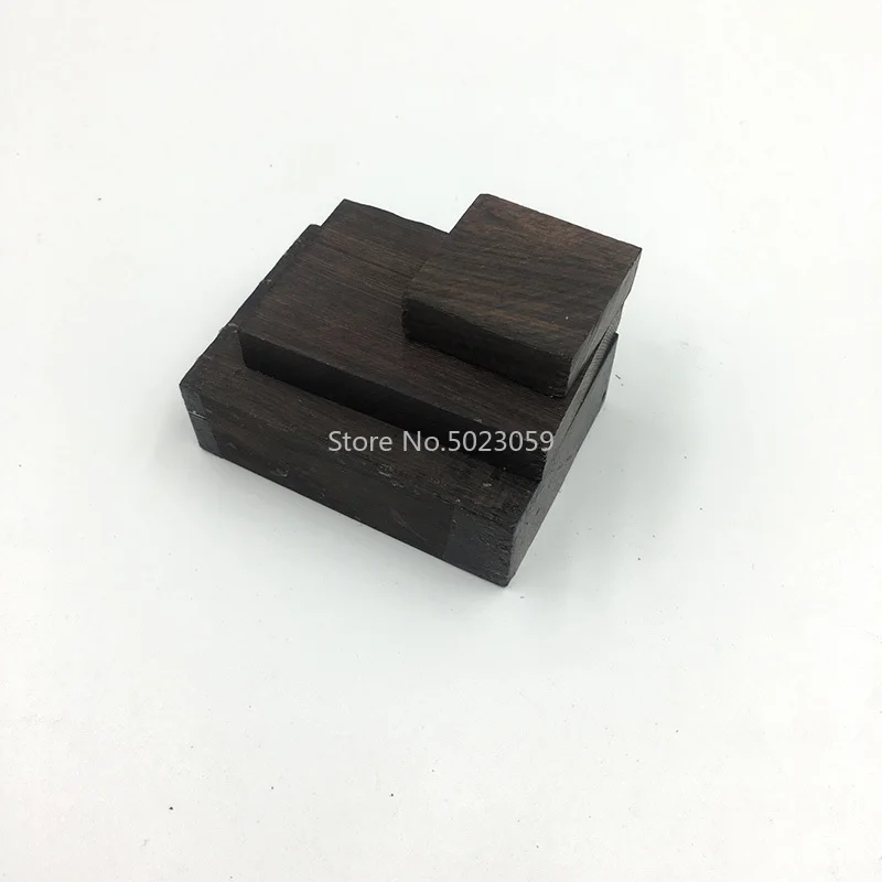 1 Pc DIY Knife Handle Material Ebony Wood Black Wood In East African Ebony For DIY Handmade Material Support Customed Size