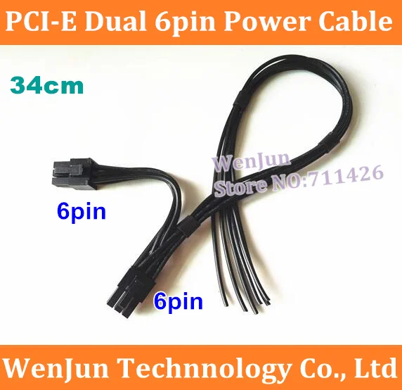 

PCI-E двойной 6-контактный кабель адаптера питания, провод 18AWG, 6-контактный на 2-6-контактный Удлинительный кабель, 50 шт., бесплатная доставка