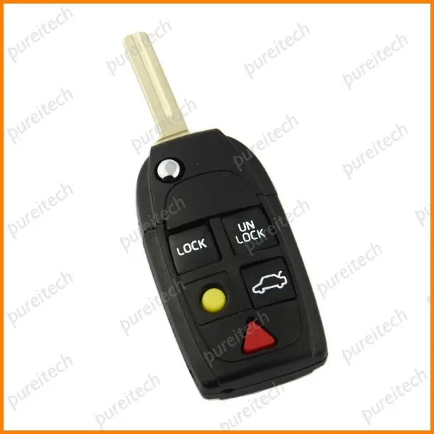 

PREISEI 10pieces/lot 5 Buttons Modified Car Key For Volvo Flip Remote Key Shells Fobs Replacements