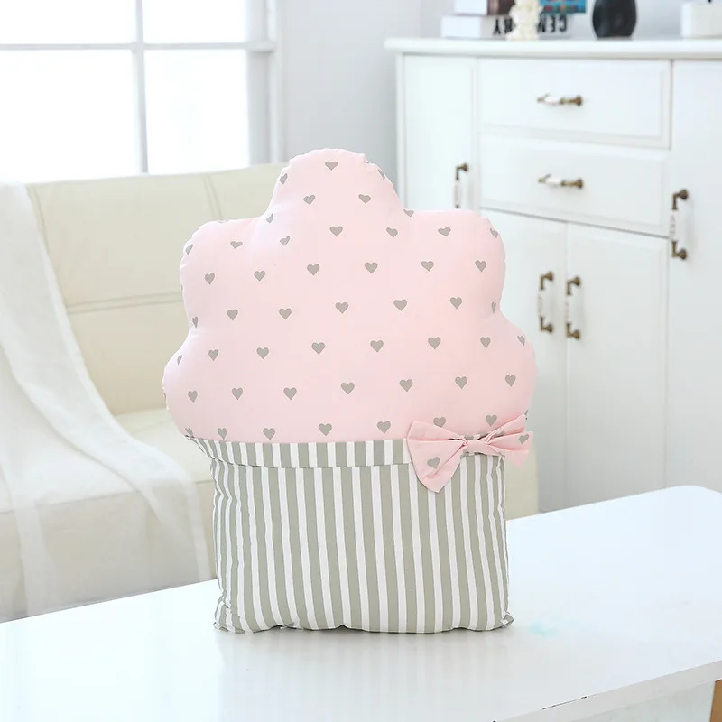 35x45cm Ice Cream Cake Decorative Sofa Cushion Removable and Washable Back Plush Pillow Birthday Gift Baby Room Decoration