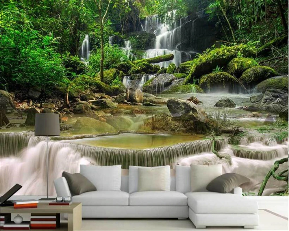 beibehang Fashion high-level decorative painting personalized wallpaper 3D aesthetic natural scenery TV background 3d wallpaper