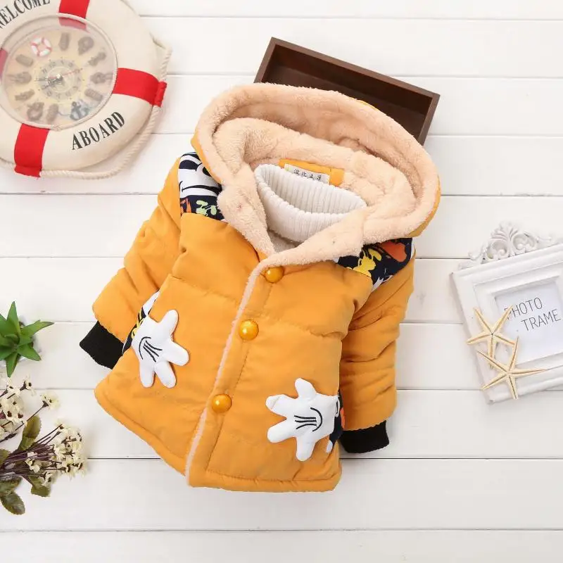 Winter Thick Jacket For Girls Boys Coats Christmas Casual Jacket Baby Kids Warm Coat 1 2 3 4 Yrs Children Hooded Outwear