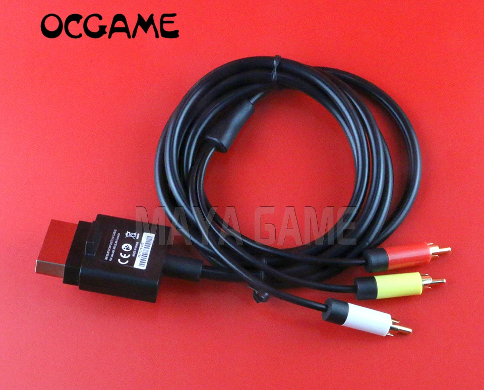 OCGAME 12pcs/lot High quality HD TV Component Composite Audio Video AV Cable for Xbox360 xbox 360 Slim