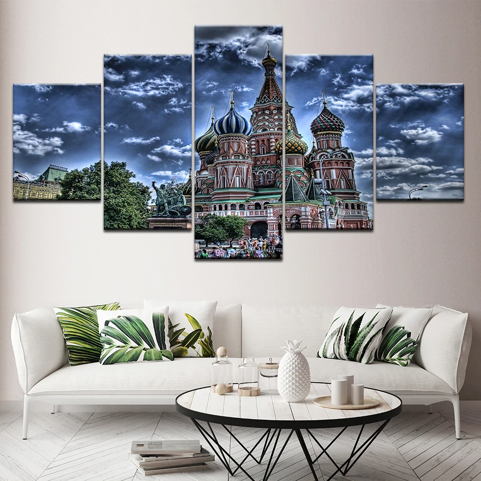 Canvas Painting St. Basil's Cathedral on Red Square Moscow  Wall Art Painting Modular Wallpapers Poster Print  Home Decor