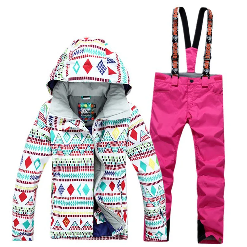 GSOU Snow Waterproof Ski Suit, Pants and Jacket Set, Winter Sports, Thickened Clothes, Snowboarding Suit, Snow Clothing Set, 10K