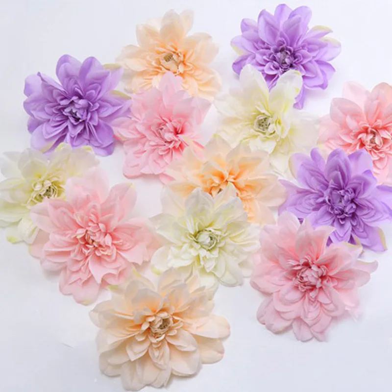 

30pcs Artificial Silk Dahlia Peony Flowers Head DIY Home Wedding Party Holiday Backdrop Decorations Crafts Flower Wall Arches