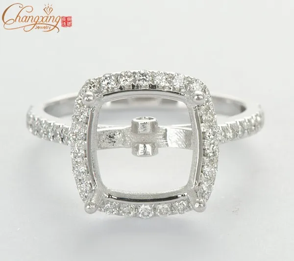 

9.5mm Cushion Natural .40ct Diamond Solid 14k W/Gold Engagement Semi Mount Ring