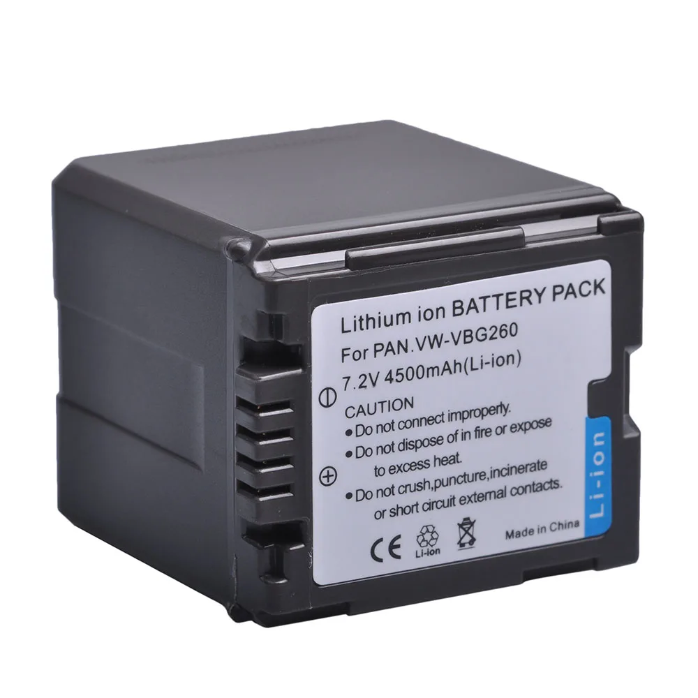 4500mAh VW-VBG260 VW-VBG130 VW-VBG070 bateria do baterii Panasonic AG-AC7 AG-AF100 HDC-SD10 HDC-HS9 HDC-HS20 SDR-H40 SDR-H48 HDC-TM20