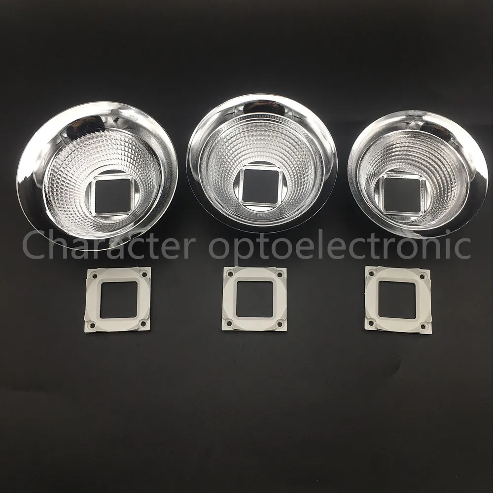 10pcs 89MM 98MM 100MM Diameter Aluminum Led Lamp Reflector Cup Bowl Case For 20W - 100W 25X25MM High Power Led Emitter Spotlight