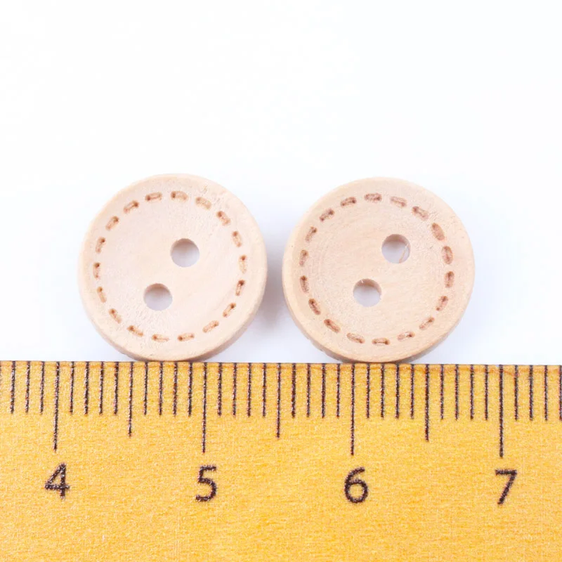 Round Wooden Buttons For Handmade Accessories  Sewing Clothing Decoration Scrapbooking Crafts DIY 12mm 30pcs