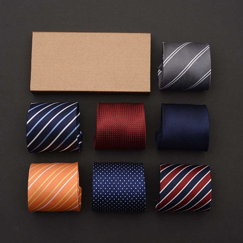 Classic Blue Striped 9cm Wide Boss Ties for Men Fashion Business Formal Salon Tuxedo Suit Accessories Necktie with Gift