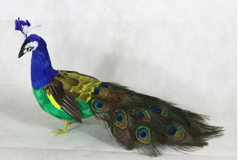 foam& feathers artificial bird 40x20cm male Peafowls prop,beautiful feathers peacock bird model,home garden decoration toy w0597