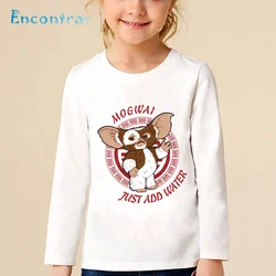 Children Gremlins Gizmo Cartoon Print T shirt Kids Funny Casual Tops Boys Girls Cute Long Sleeve Baby T-shirt,LKP5170