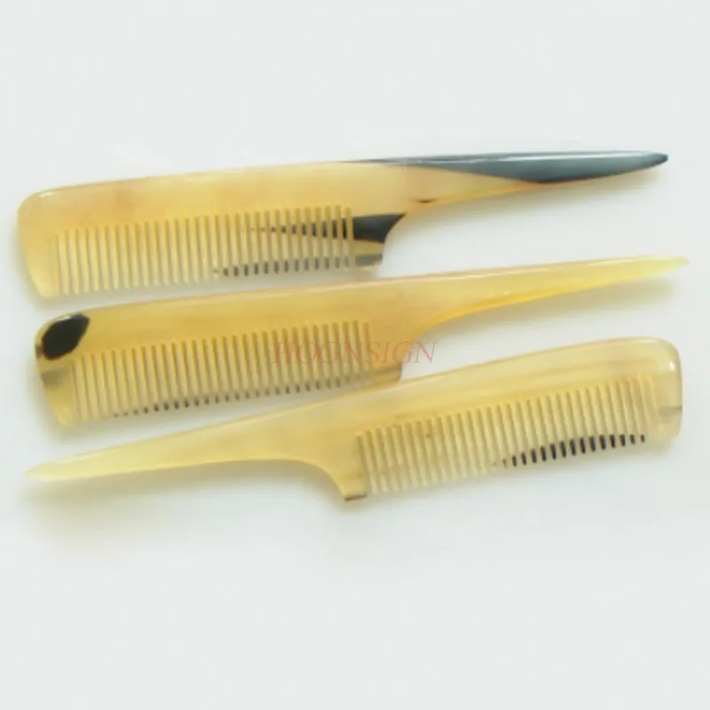 Sharp Tailed Hair Comb Hairdressing Hairbrush White Corner Natural Yellow Horn Combs Braided Split Good Gift For Female