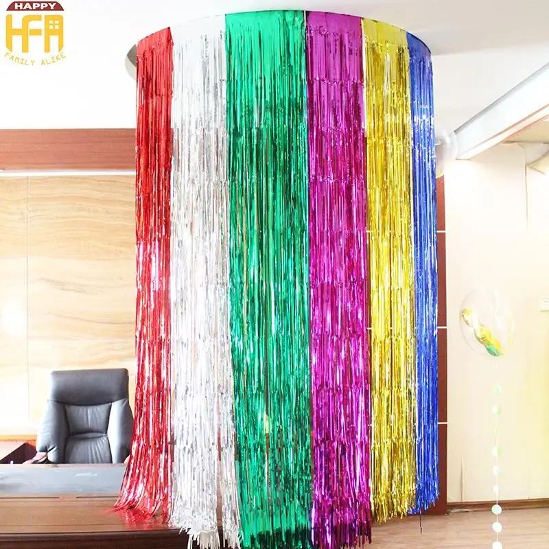 New Colorful Ribbon Wedding Birthday Party Backdrop Centerpieces Decoration Wall Layout Tassels For Christmas Event Supplies