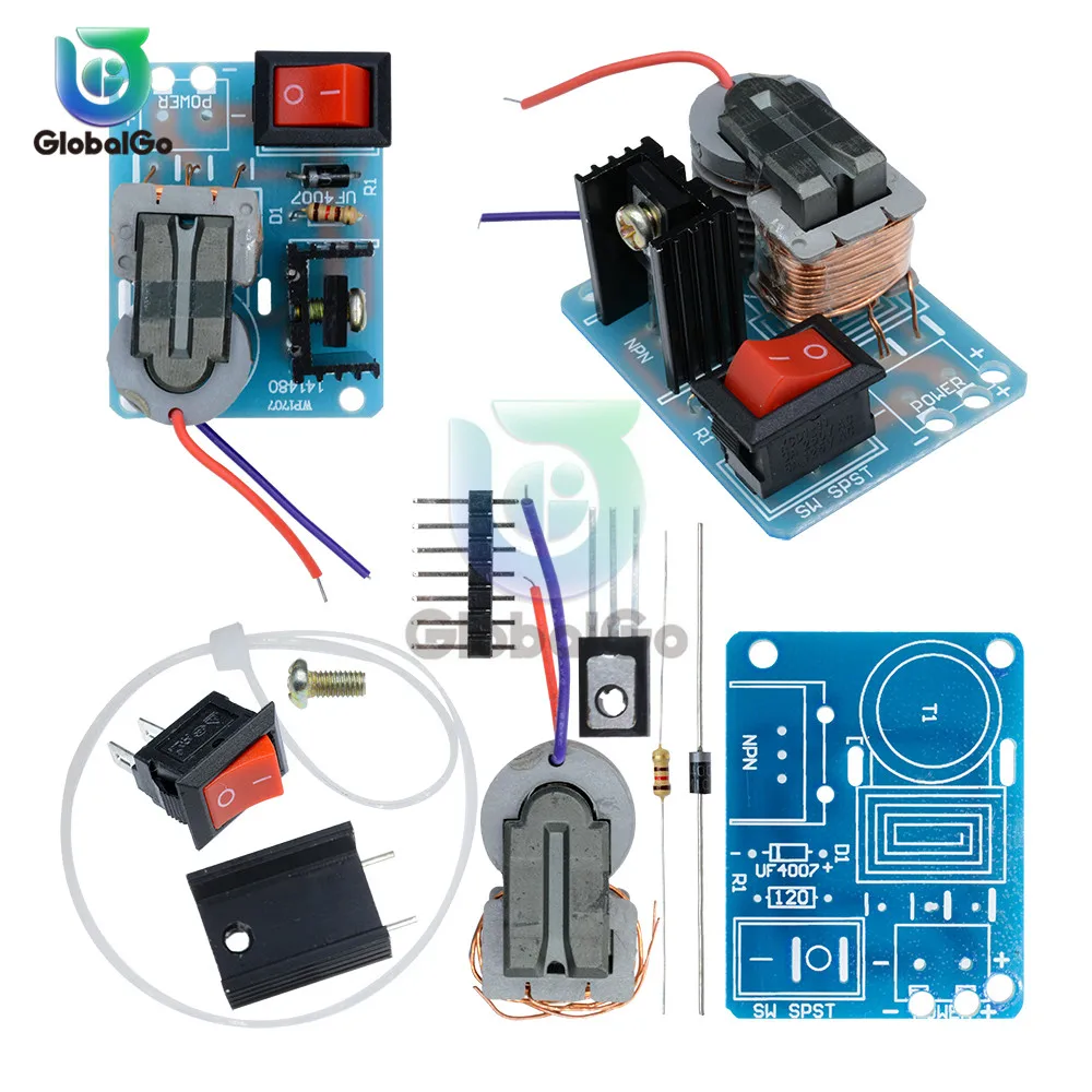 Generador de ignición de arco de voltaje, inversor Boost Step Up 18650, transformador Suite 3,7 V de alta frecuencia, 15KV CC