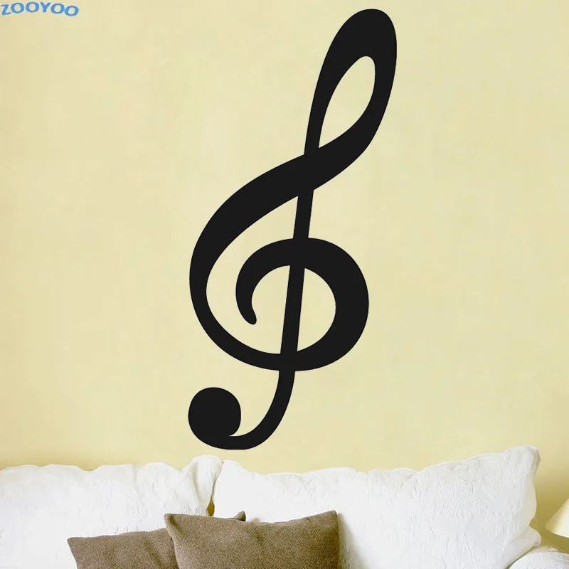 ZOOYOO Large Size Treble Clef Musical Note Wall Sticker Home Decor Removable Vinyl Wall Decals For Living Room Art Murals