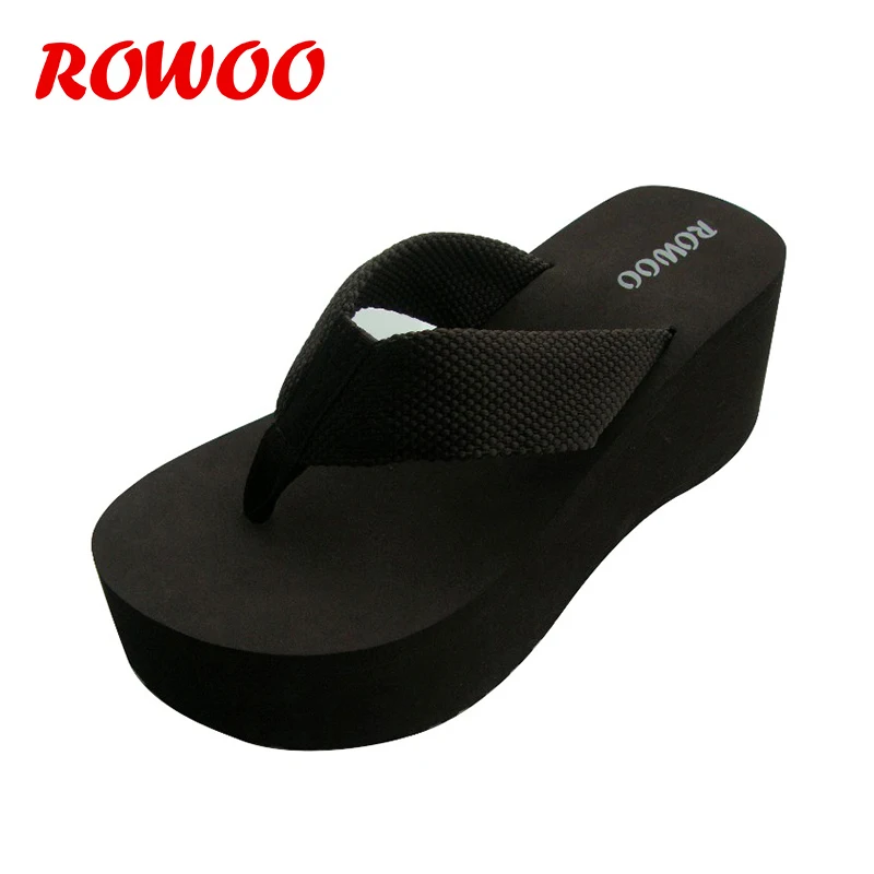 Fashion Ladies Summer Flip Flops 3 Inch Platform Wide Sole EVA Summer Bride Sexy Sandals Women Shoes Female Wedge High Heels