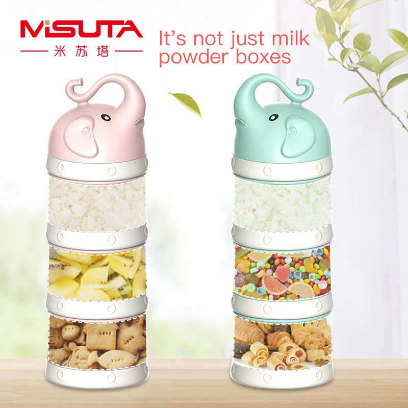 Newborn Milk Powder Storage Box Portable Snack Box Baby Feeding 3 Layers Dry Milk Dispenser Food Supplement Container