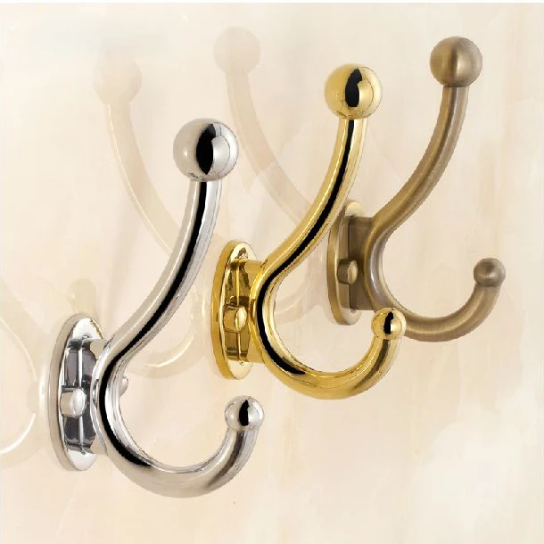 New Design Robe Hook Clothes Hook,Solid Brass Construction With Golden/Silver/Antique Bronze Finish Bath Accessory 4011