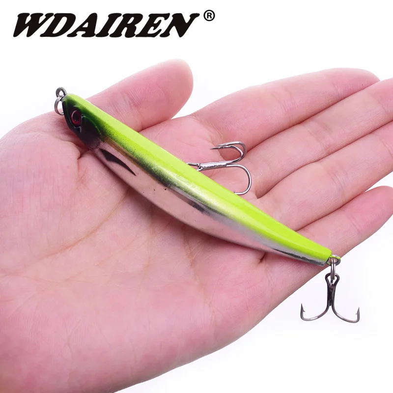 Señuelos de Pesca tipo lápiz, 9cm, 7,5g, cebo de imitación para teñir, Wobblers lentamente, aparejos de pececillos, señuelo duro japonés, Isca Bass