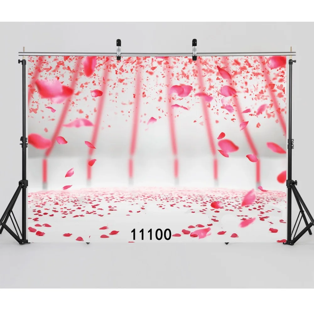 Girls Baby Birthday Party Pink Petals Photography Backdrops for Photo Studio Shooting Vinyl Cloth Custom Backgrounds Photophone