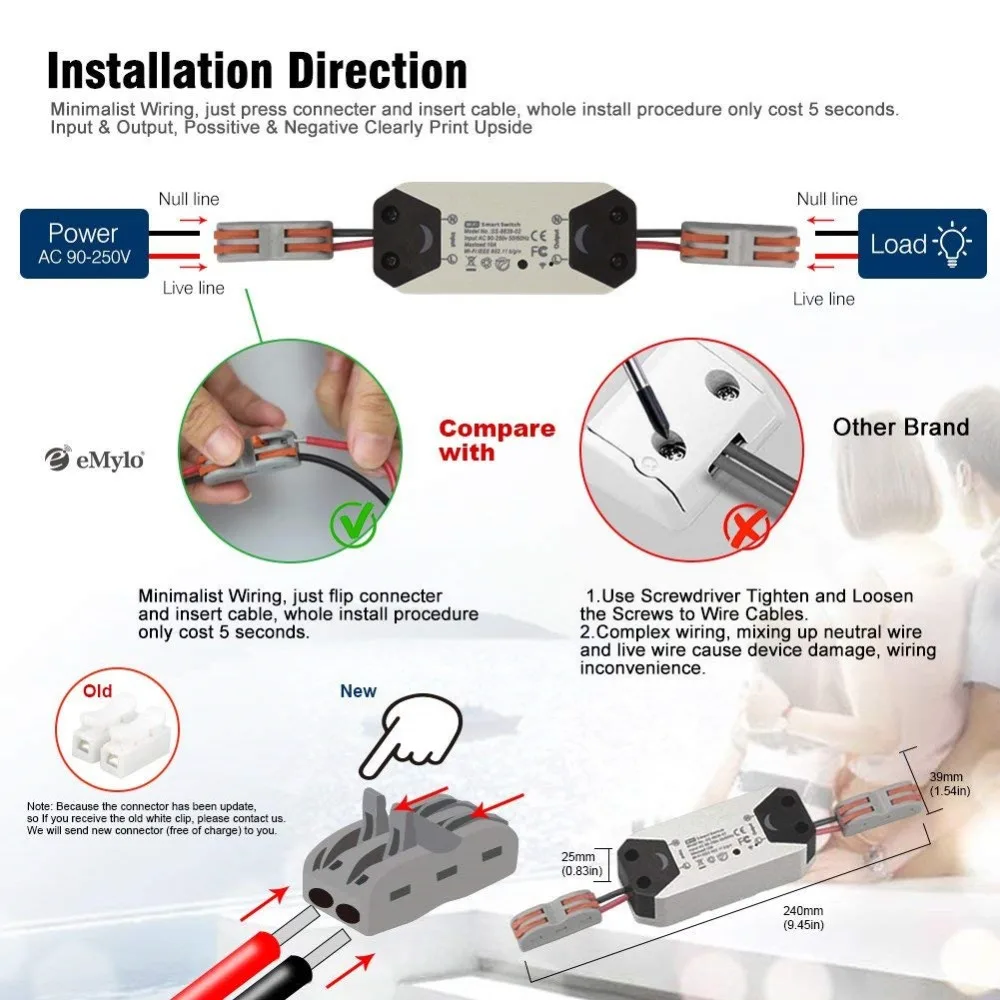 투야 스마트 라이프 무선 와이파이 기본 DIY 원격 제어 스위치, 와이파이 차단기, 구글 네스트, 알렉사 음성 제어와 호환