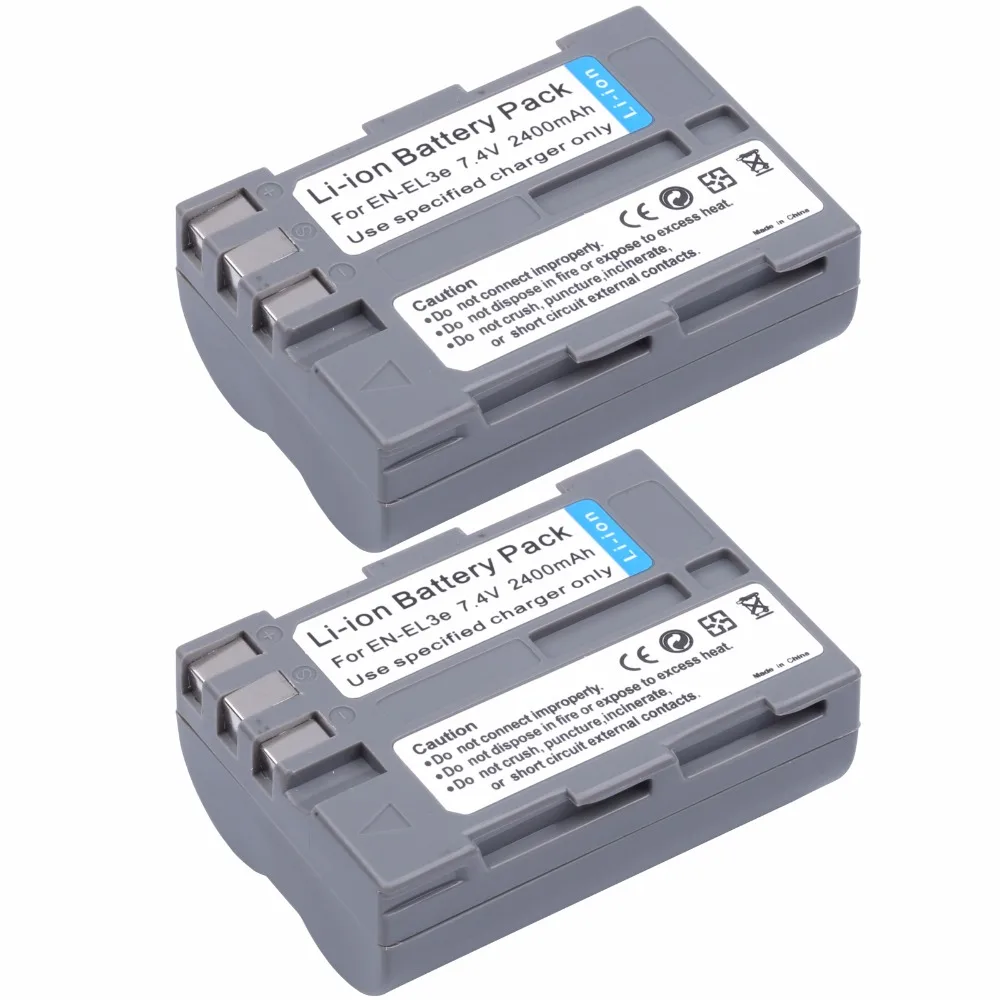 

2Pcs Probty EN-EL3e EN EL3e ENEL3e Battery for Nikon D30 D50 D70 D70S D90 D80 D100 D200 D300 D300S D700 Digital Camera 2400mAh