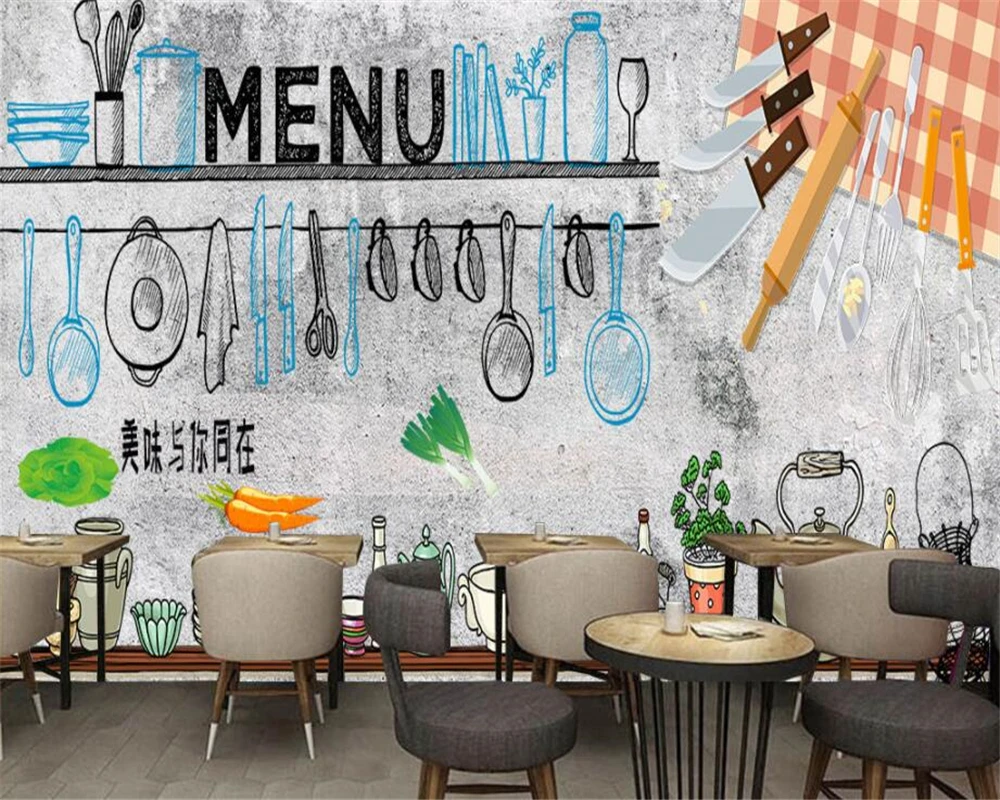 

Beibehang Custom Wallpaper Hotel Store Decorative Mural Europe & European Fashion Gourmet Tableware Background Wall 3d wallpaper