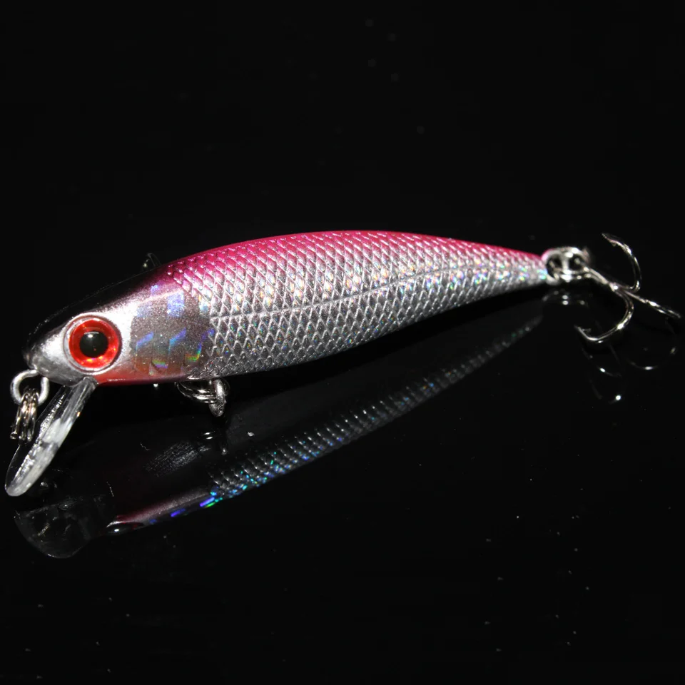 LEOSPORT 1PCS Fishing Lures 5 Colors Minnow Lure 6.5cm/4.6g Hard Baits Bass Crankbait Wobblers Fishing bait Treble Hooks Tackle