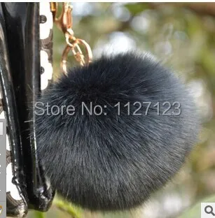 

black 10 cm large maomao wholesale imitation rabbit fur ball lovely ornament with metal hair bulb jewelry diy fashion