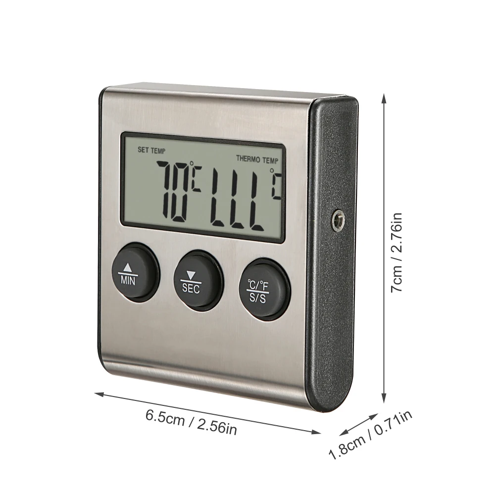 MOSEKO Digital Meat Oven Cooking Kitchen Thermometer for Smoker Grill Food BBQ Clock Timer Alarm with Stainless Steel Probe image 5