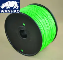 In stock! Eco friendly Wanhao 1.75mm luminous green special color ABS filament for 3d printer 1kg/spool,  glowing in dark