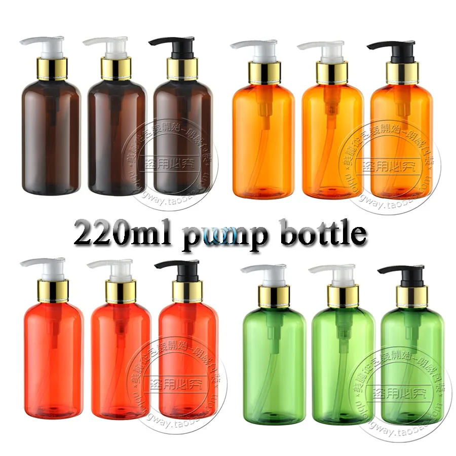 20pcs/lotCapacity 220ml foil spiral lotion bottle (with tangential senior anodized screw pump)