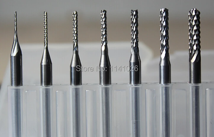 무료 배송 10pcs 3.175*0.7mm 카바이드 엔드 밀링 조각 에지 커터 드릴 라우터 비트 CNC/PCB 기계 목공
