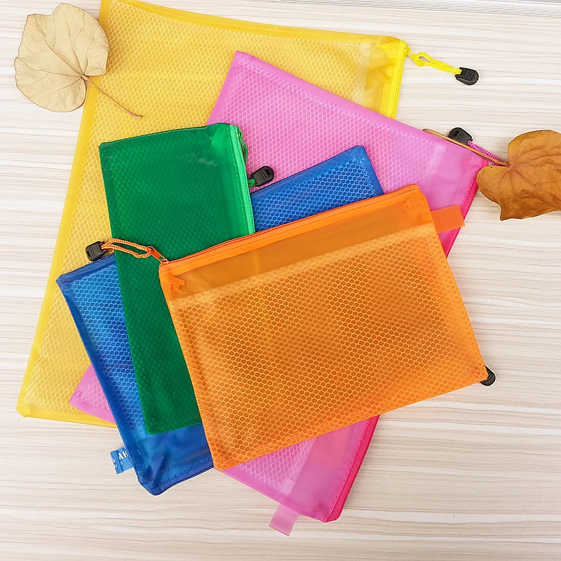 Waterproof Zipper Bag with internal split case Office Supplies Document Bags School Supplies pens and books storage bag