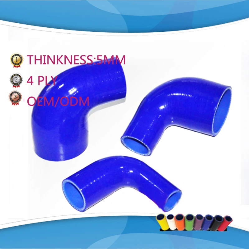 57mm to 60mm/ 64mm/ 70mm/ 76mm 90 Degree Eblow Silicone hose Reducer Coupler