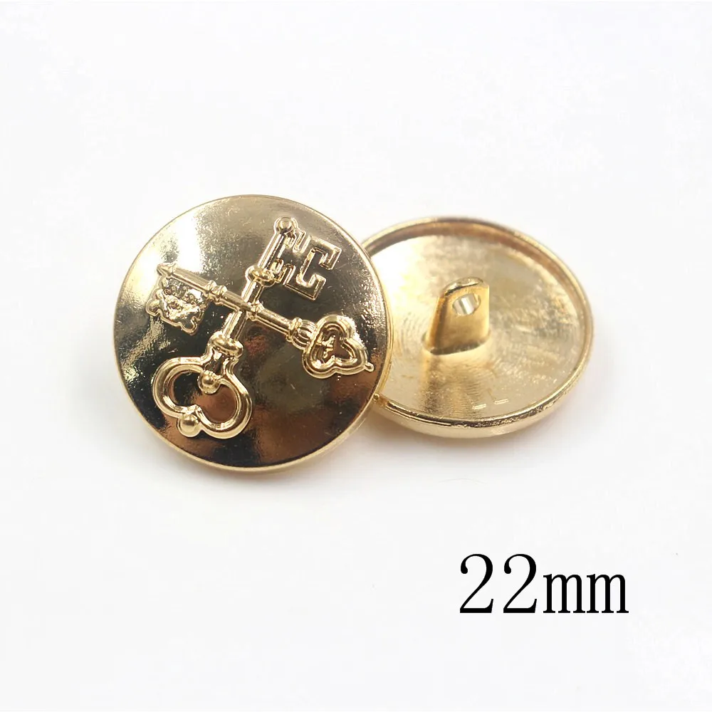 18mm 22mm 25mm 10 sztuk/partia klucz faraon metalowy przycisk złoty sweter płaszcz dekoracji koszula przyciski akcesoria DIY JS-0201