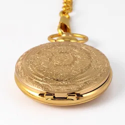 8849 Gold Pattern Quartz Fashion Watch Pocket Watch Lettering Gold Hand Pocket
