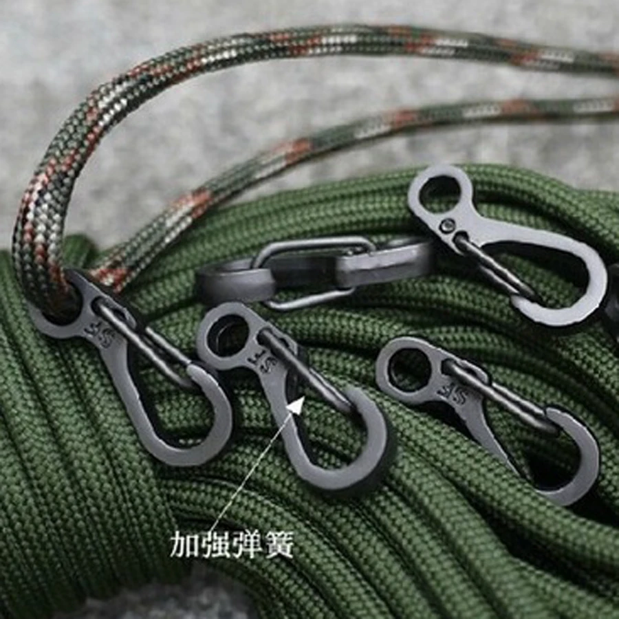 EDC outdoor camping equipment mini spring hanging buckle quick release keychain alloy key ring edcgear climbing tool J069