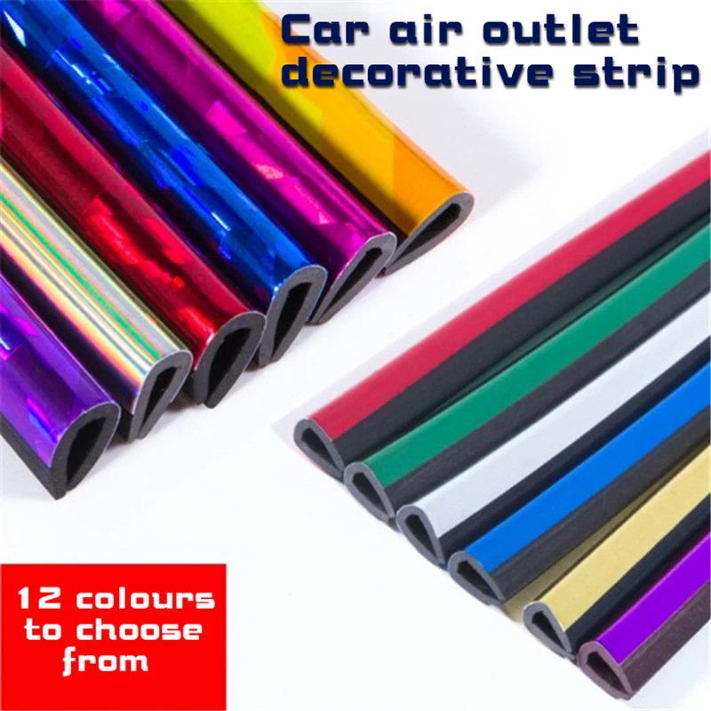 10 pieces/batch 20cm Universal Car Air Conditioner Outlet Decorative U Shape Moulding Trim Strips Decor Car Styling Accessories