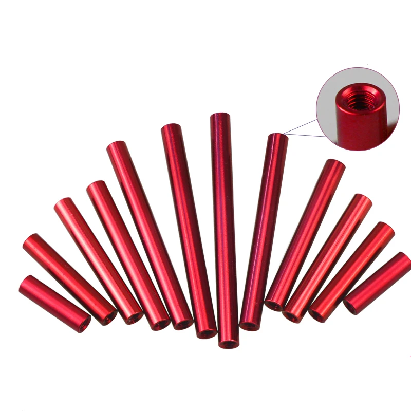 10 pcs M3 Colonna In Alluminio M3 * 4/5/6/8/10/12/15 /20/25/30/35/37/40 millimetri Rotonda Standoff Distanziatore Stud anodizzato Rosso