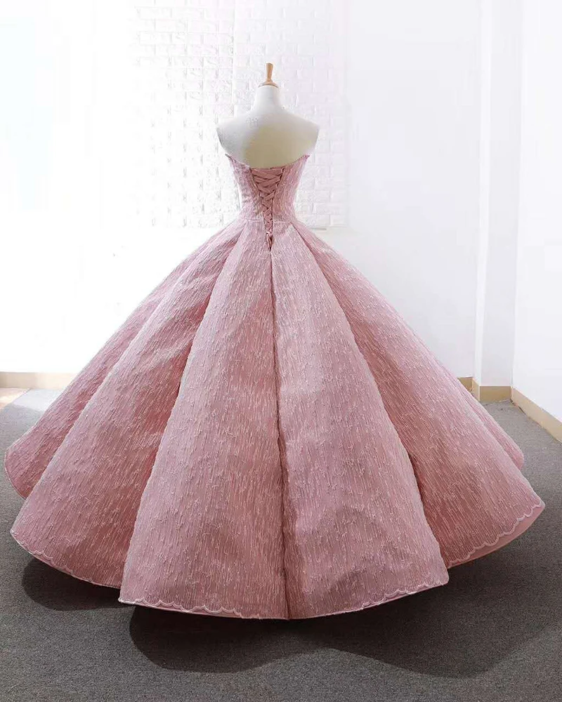 J66675 Jancember Pink Quinceanera Dress 2020 Ball Gown Strapless Floor Length Party Dresses vestido quinceanera 15 платье на бал