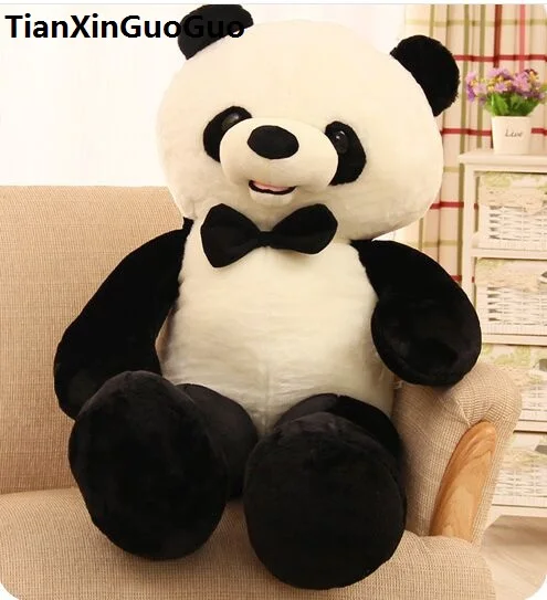 

about 50cm lovely bowtie panda plush toy soft doll throw pillow birthday gift b2740