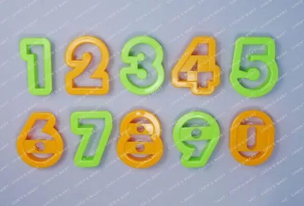 10 pc Number Font Plastic Cookie Cutter Fondant Tool Baking Cake Mold Press Pastry DIY