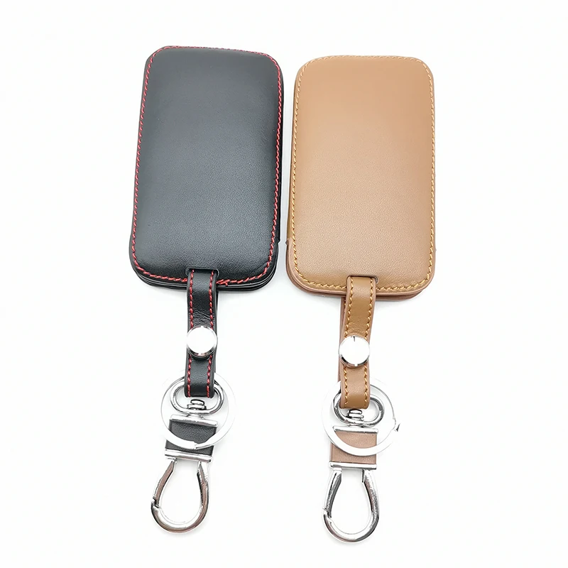 Leather Car Key Case Cover Skin Protector For Renault Clio Megane 2 3 Koleos Logan Scenic 3 Buttons Smart Card