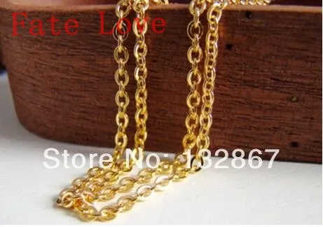 Fate Love 10 meters Gold Plated Stainless steel Oval Iink  chains Finding  in bulk . DIY necklace jewelry finding free ship!